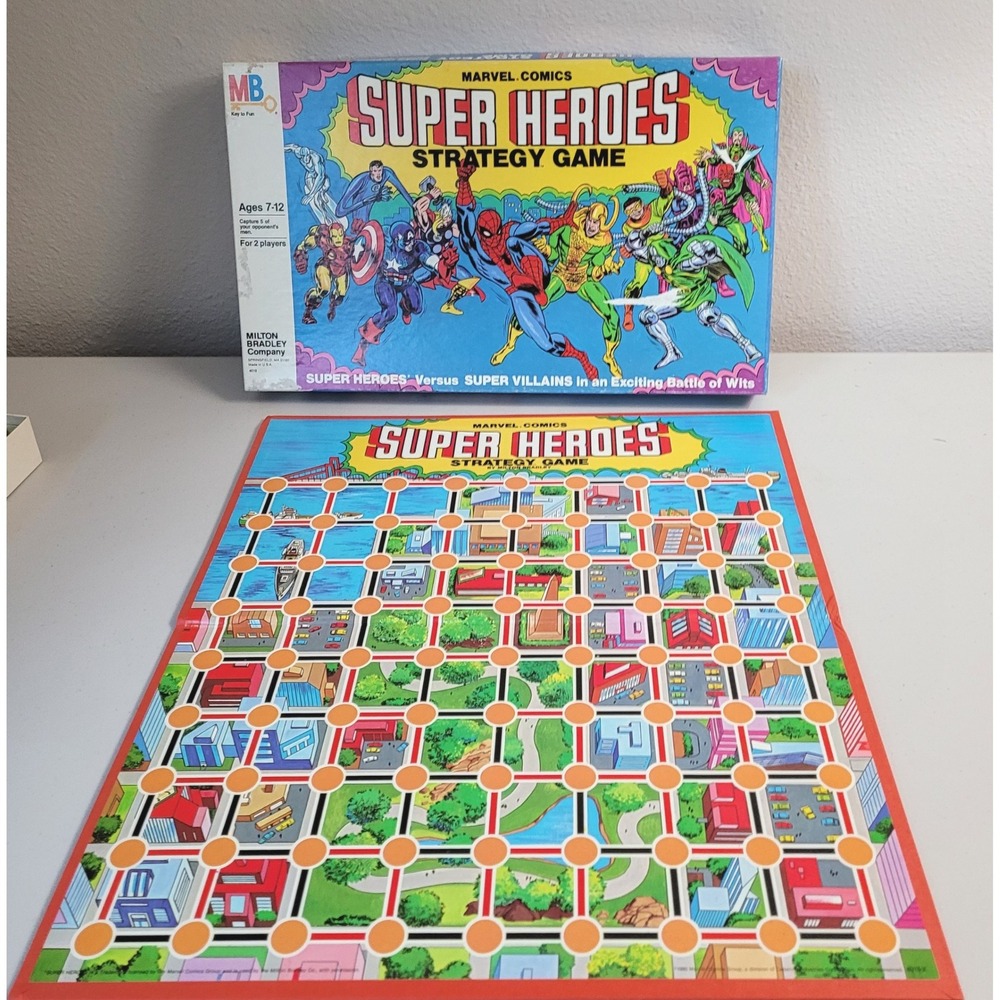 Milton Bradley Marvel Comics Super Heroes Strategy Game 1980 Vintage Board Game